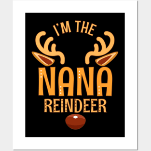 NANA Reindeer Matching Family Christmas Posters and Art
